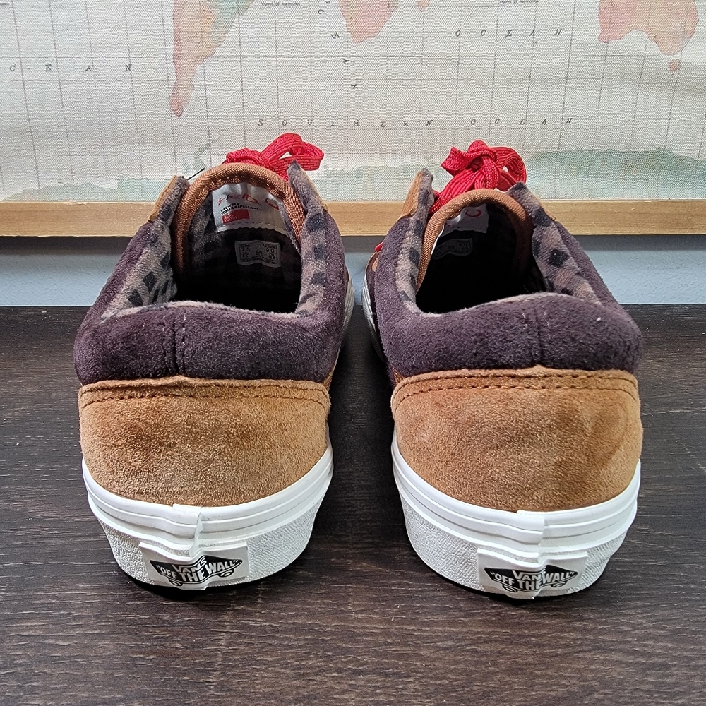 BRAND NEW Vans Old Skool Pig Suede Plaid Glazed Ginger Women's Size 9.0 - Picture 5 of 7